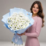 Букет из 11 белых кустовых хризантем «Первый снег» — вид 2